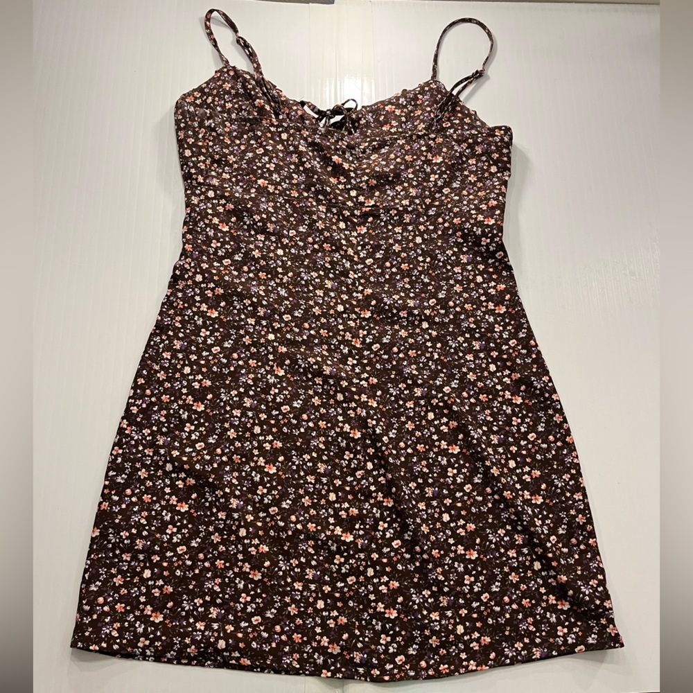 Urban Outfitters L.A. Hearts Floral Brown Sun Dress Summer Design Mini Dress